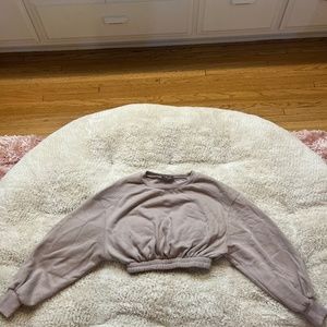 Zara cropped crew neck sweatshirt